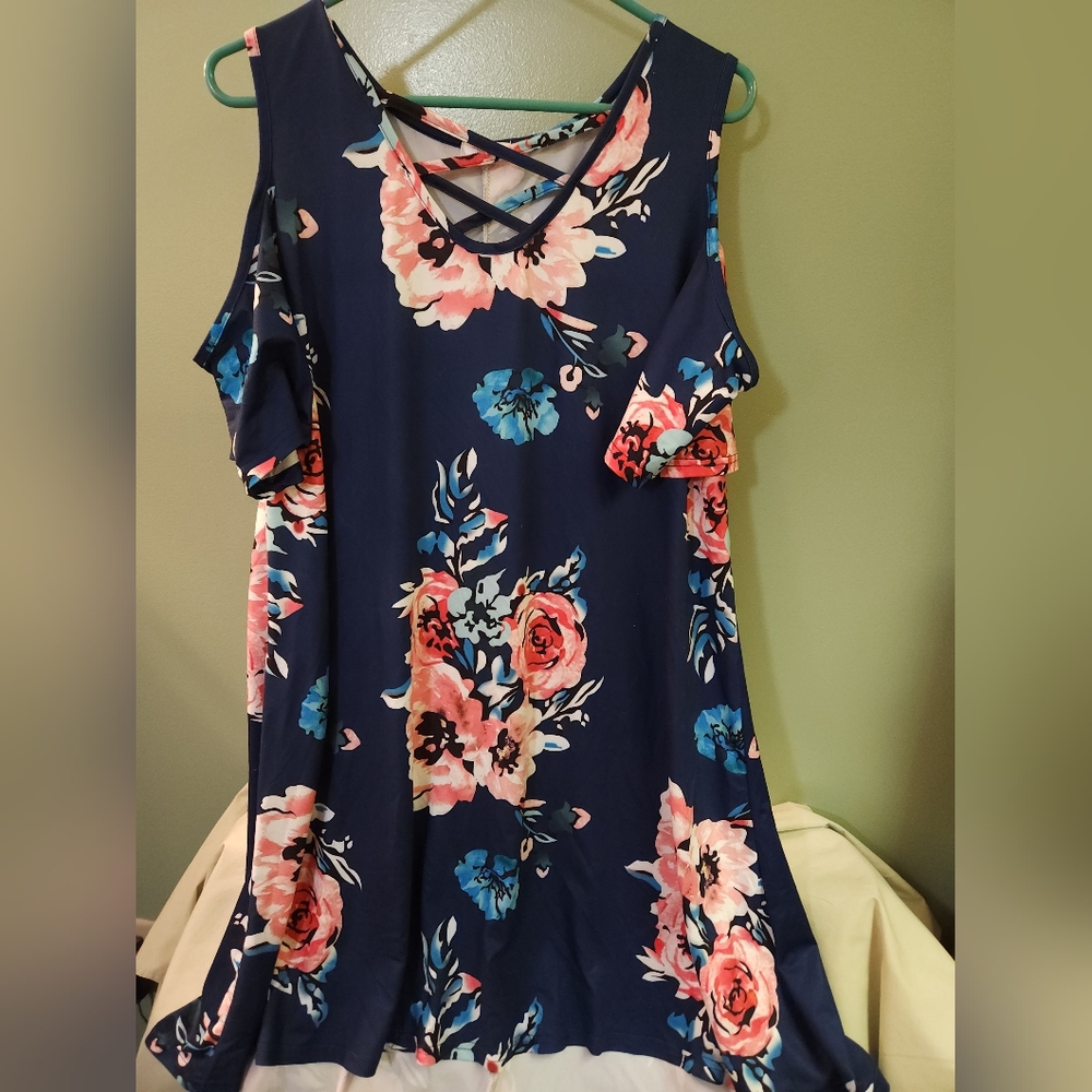 Blue tide cold sholder dress